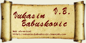 Vukašin Babušković vizit kartica